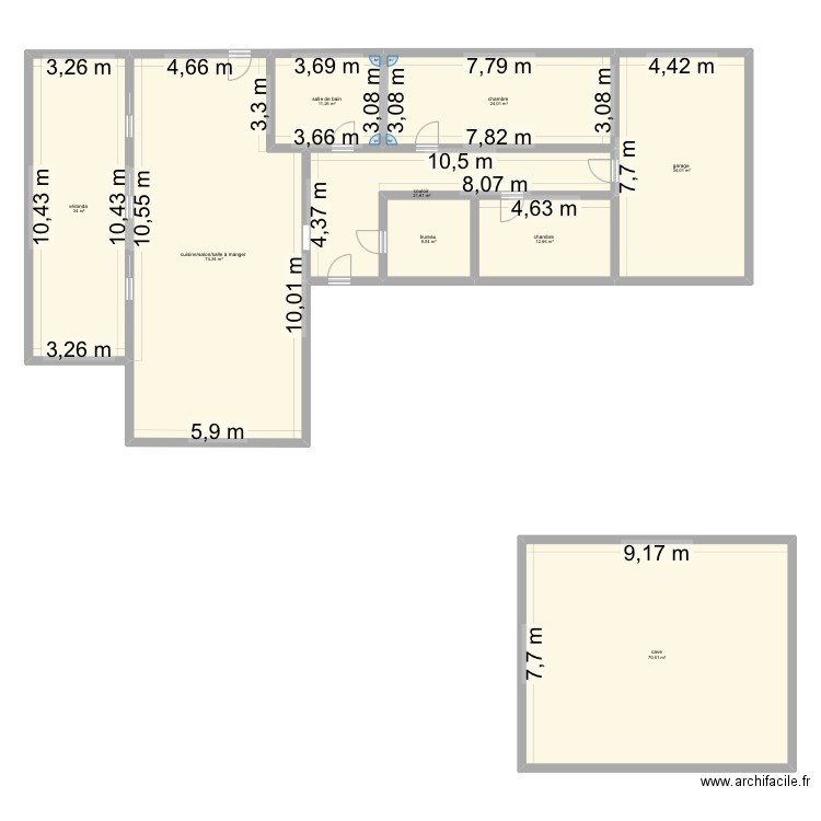 maison. Plan de 9 pièces et 291 m2