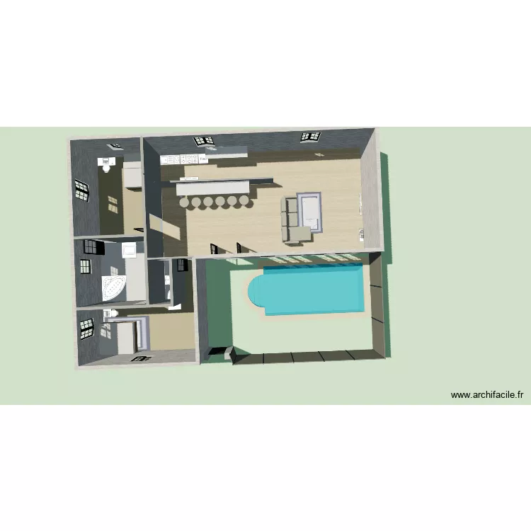 MAISON DE BLEDART. Plan de 5 Pièces et 127 m²