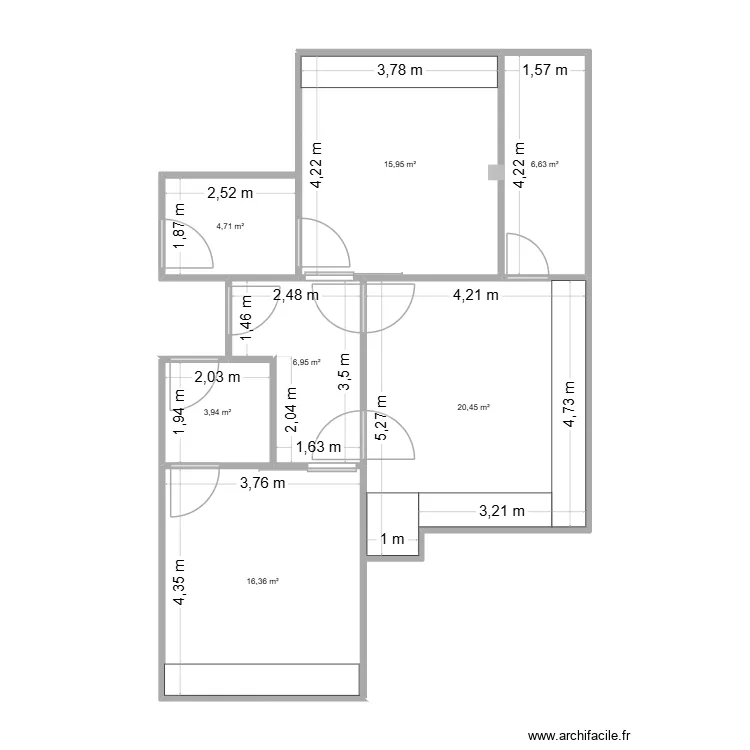 cmf vds. Plan de 7 Pièces et 75 m²