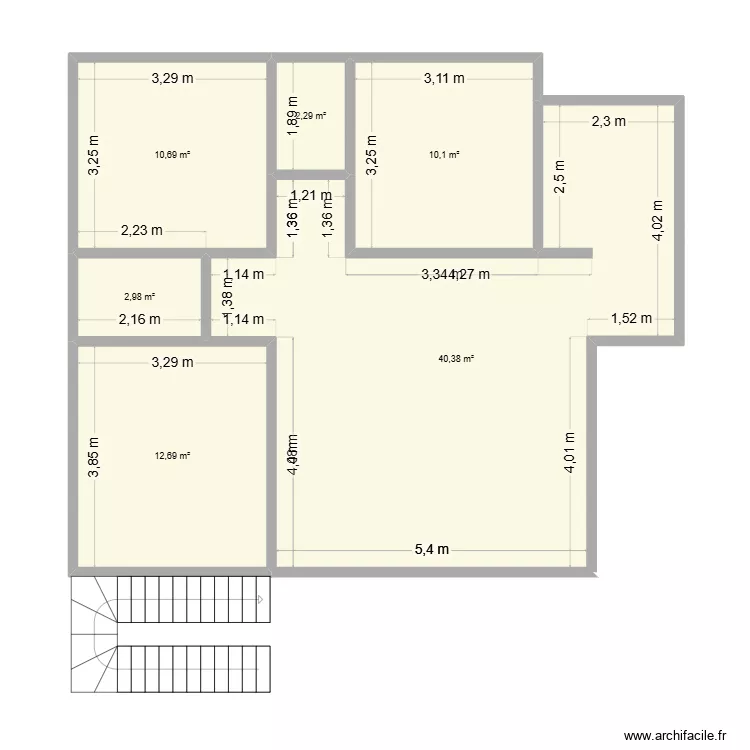 Ouaga Bloc Principal. Plan de 6  et 79 m²