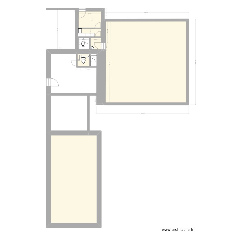 découpage maison. Plan de 4 pièces et 152 m2