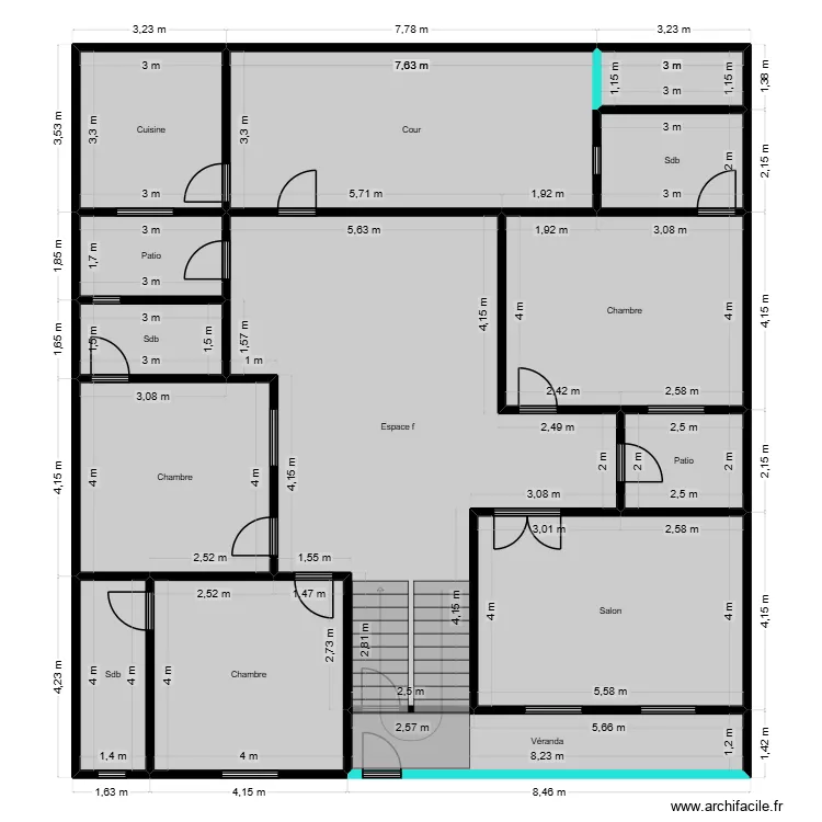 djibiy. Plan de 14  et 198 m²
