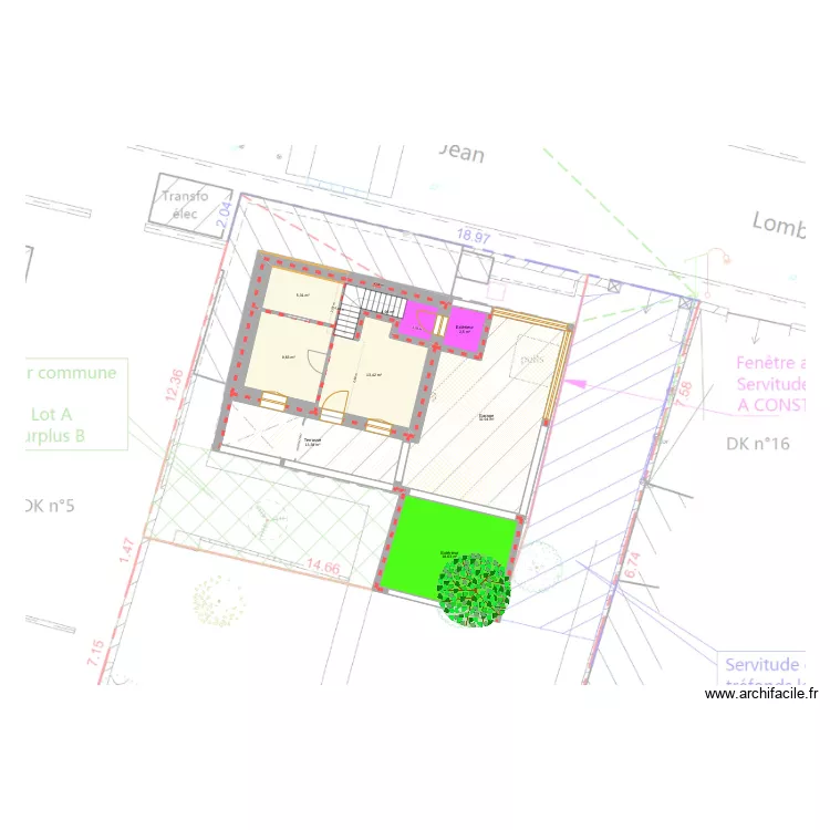 LES ROUTES projet 2 logements escalier extérieur. Plan de LES ROUTES projet 2 logements escalier extérieur. Plan de