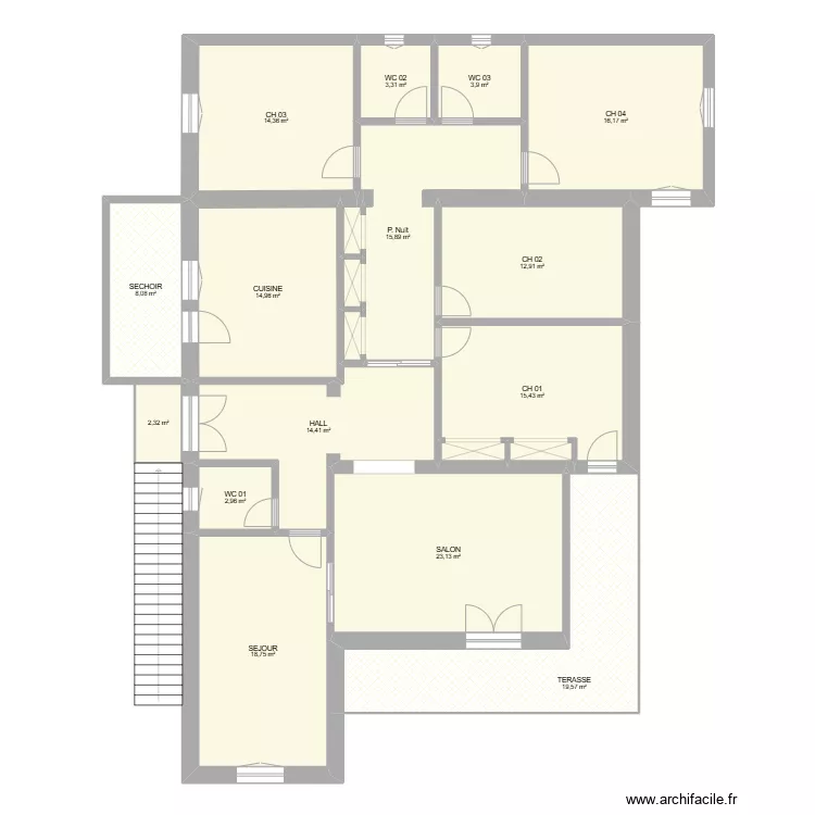 Etage - Villa Labidi - La Marsa . Plan de 