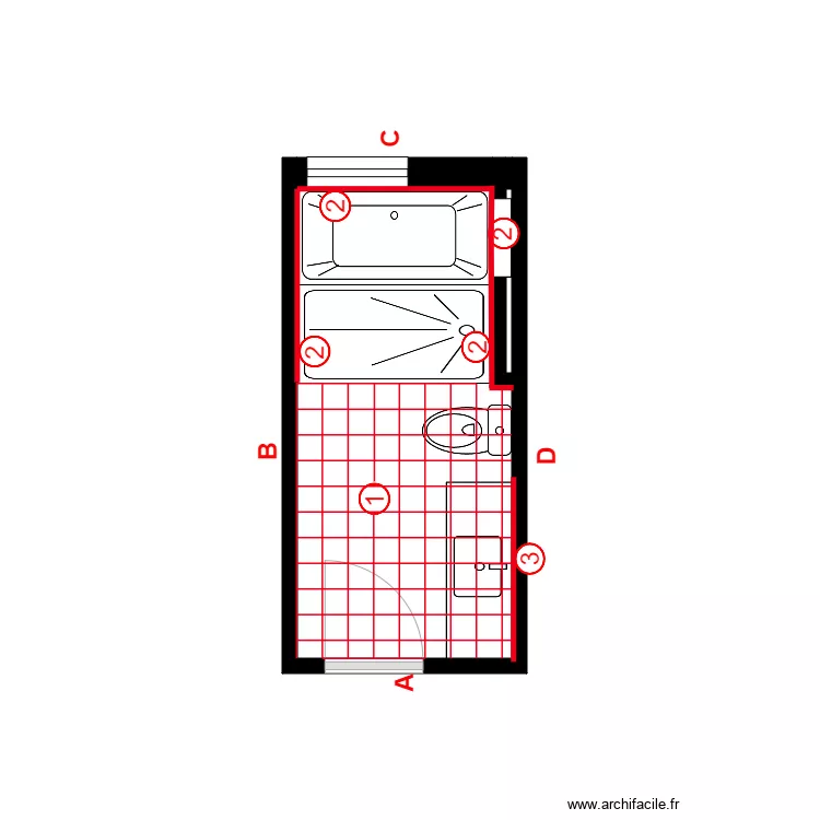 Laroche &eacute;tage Pose. Plan de 2  et 6 m²