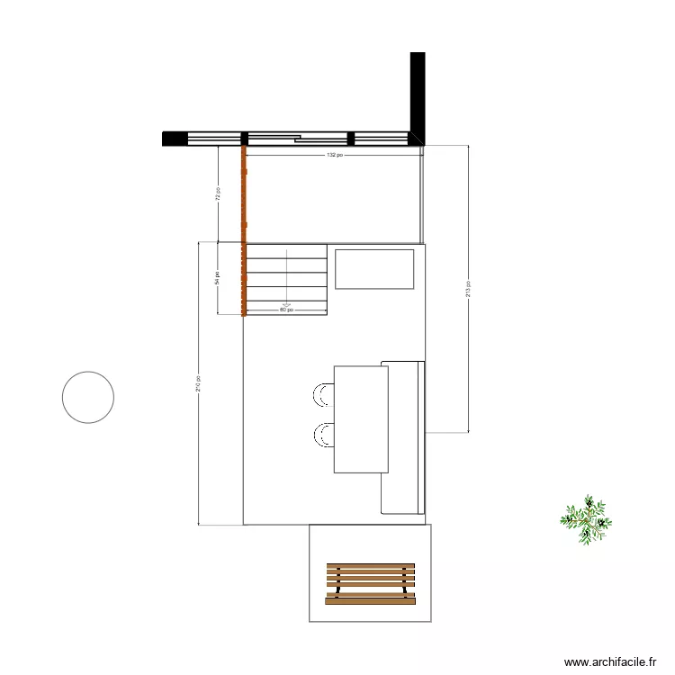Annik 8pi banquette droite. Plan de Annik 8pi banquette droite. Plan de