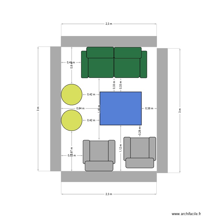 plan implantation détente BLI. Plan de 0 pièce et 0 m2