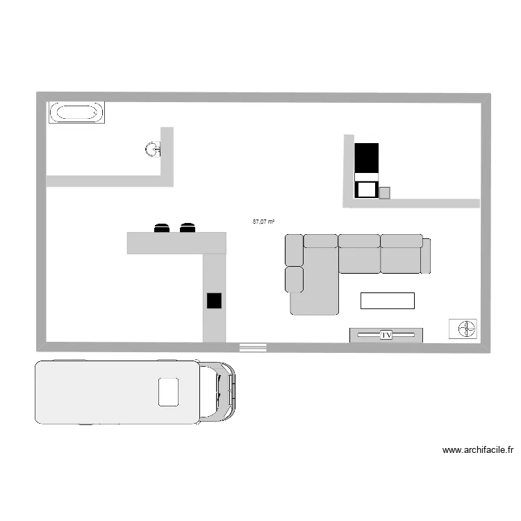 Maison Lenny. Plan de 1 et 87 m² Maison Lenny. Plan de 1 et 87 m²