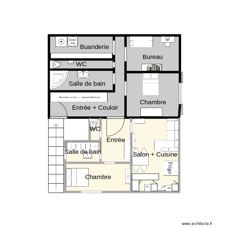 Maison Jérémy. Plan de 11 pièces et 14 m2