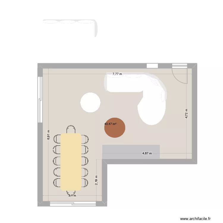 NIER. Plan de 1  et 42 m²