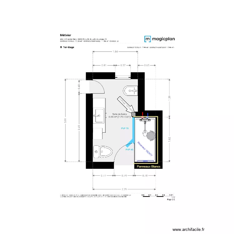 Plan Projet  M&eacute;tivier. Plan de 