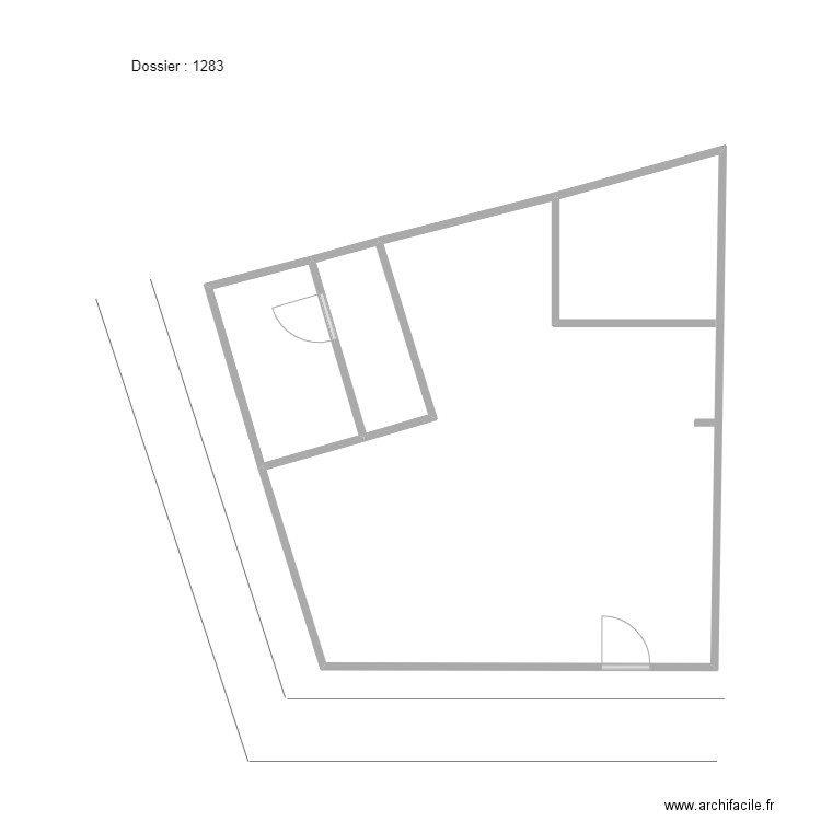 1283. Plan de 3 pièces et 55 m2