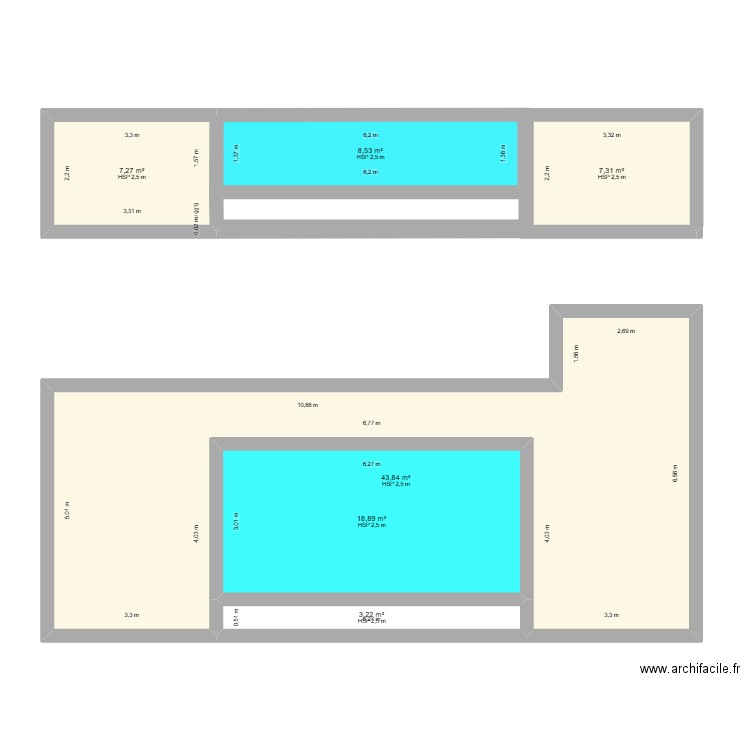 modif plassac piscine terrasse. Plan de 6 pièces et 89 m2