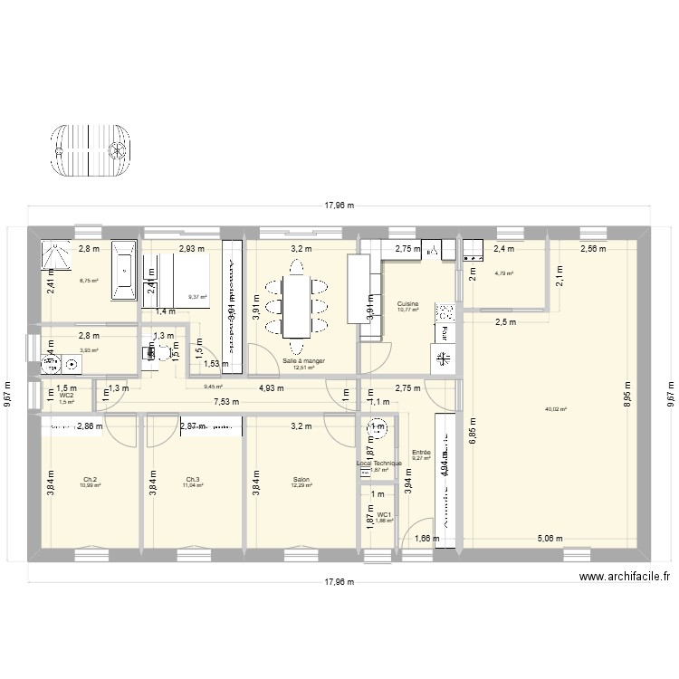 Maison Essai 2. Plan de 15 pièces et 146 m2