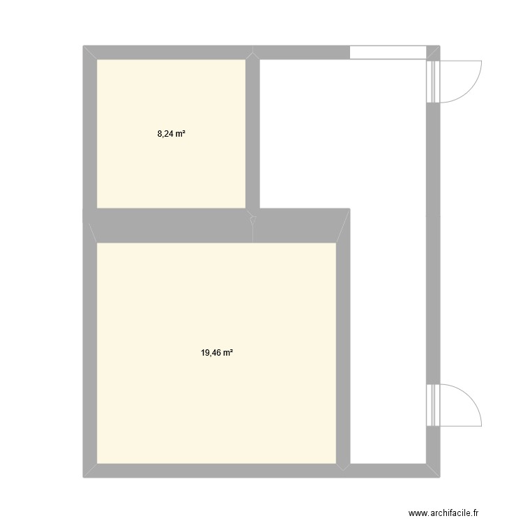 MARS LA TOUR. Plan de 2 pièces et 28 m2