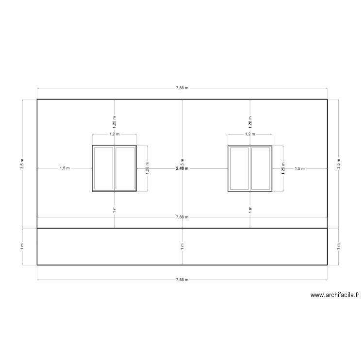 Pignon OUEST. Plan de 0 pièce et 0 m2