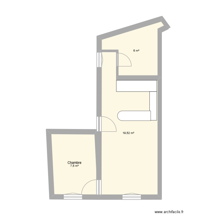 Place de Clichy Cuisine Ouverte - Mirror. Plan de 3 pièces et 33 m2