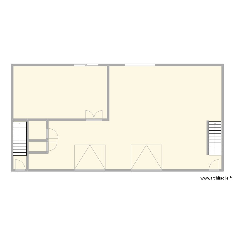 Benedenverdieping. Plan de 3 pièces et 140 m2