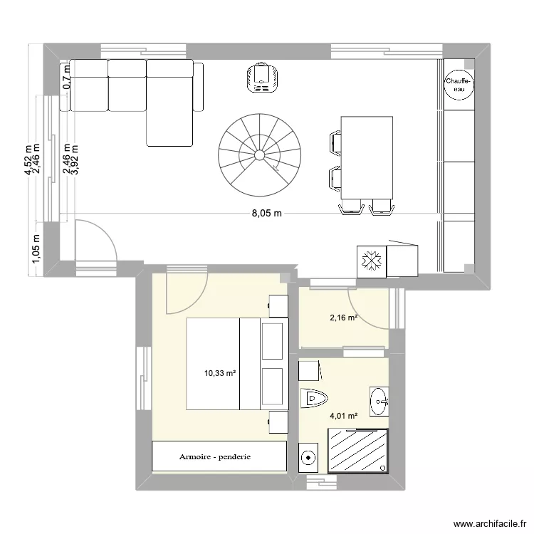 Cortijo_Transformations. Plan de 3  et 17 m²