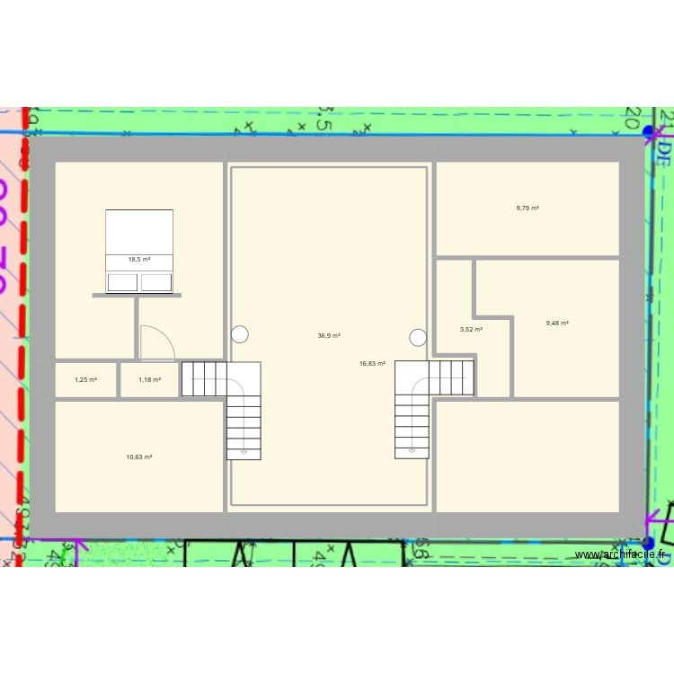 Darois 2. Plan de 11 pièces et 256 m2