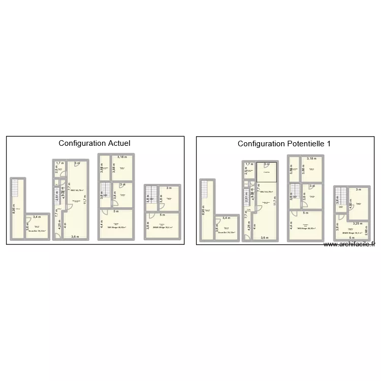 Dourlet. Plan de 28  et 354 m²