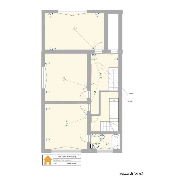 Braine 1er &eacute;tage. Plan de 5  et 64 m²