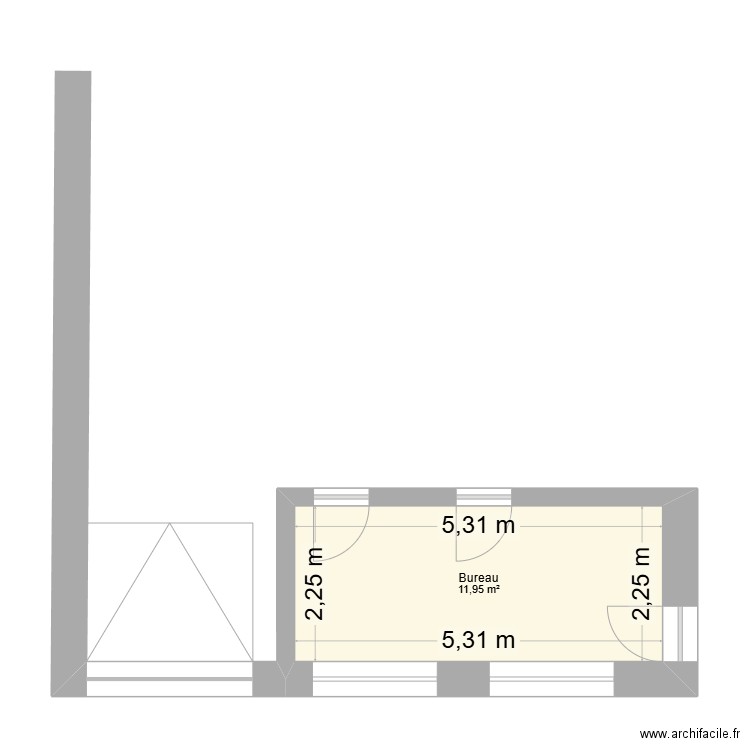 ogy. Plan de 1 pièce et 12 m2