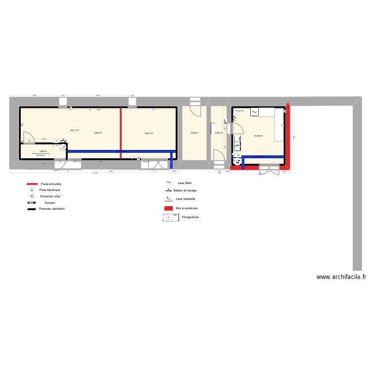 Plan Labo. Plan de 7 pièces et 116 m2