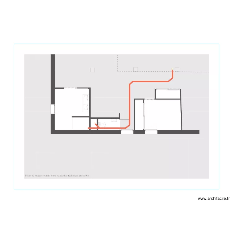 Salle de Bain Tavernier. Plan de 