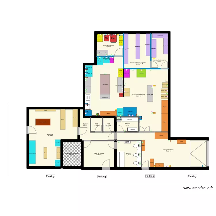 Labo Plan Fini. Plan de 13  et 210 m²