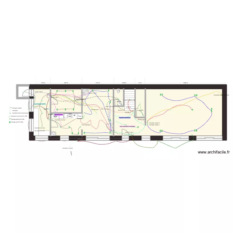 CENA VIDE RDC Equipement Elec. Plan de 1  et 121 m²