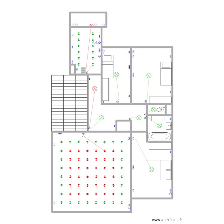 Mettewie Electricité. Plan de 12 pièces et 111 m2