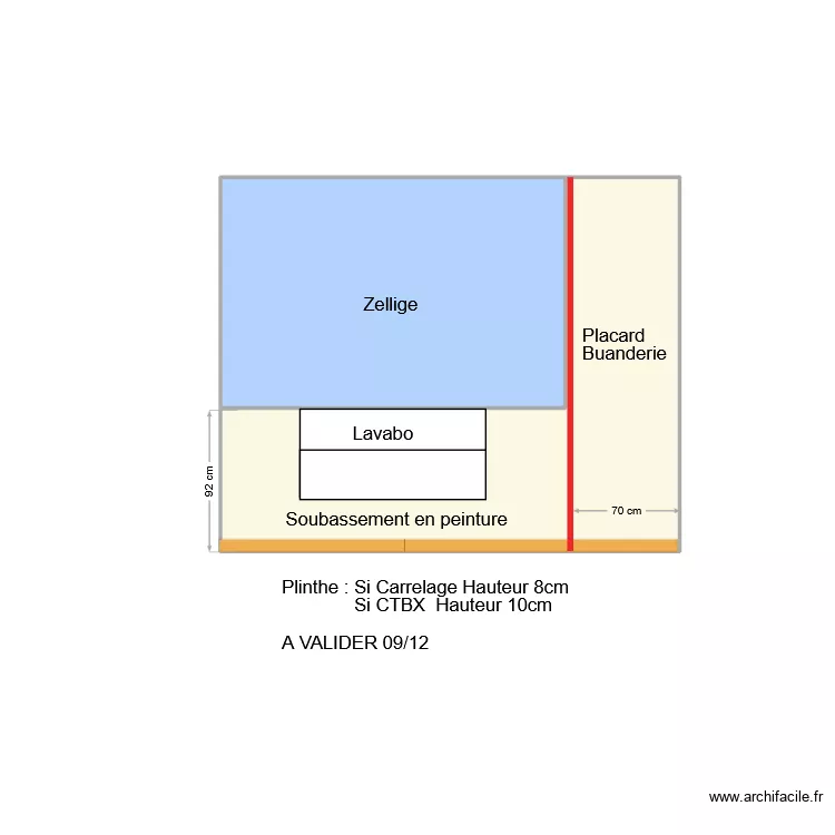 70 Joinville SDB Faience 1er Panneau lavabo. Plan de 