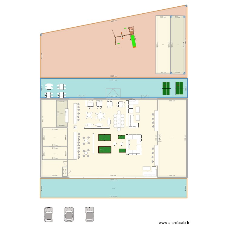 premier jet AMENAGEMENT. Plan de 11 pièces et 1205 m2