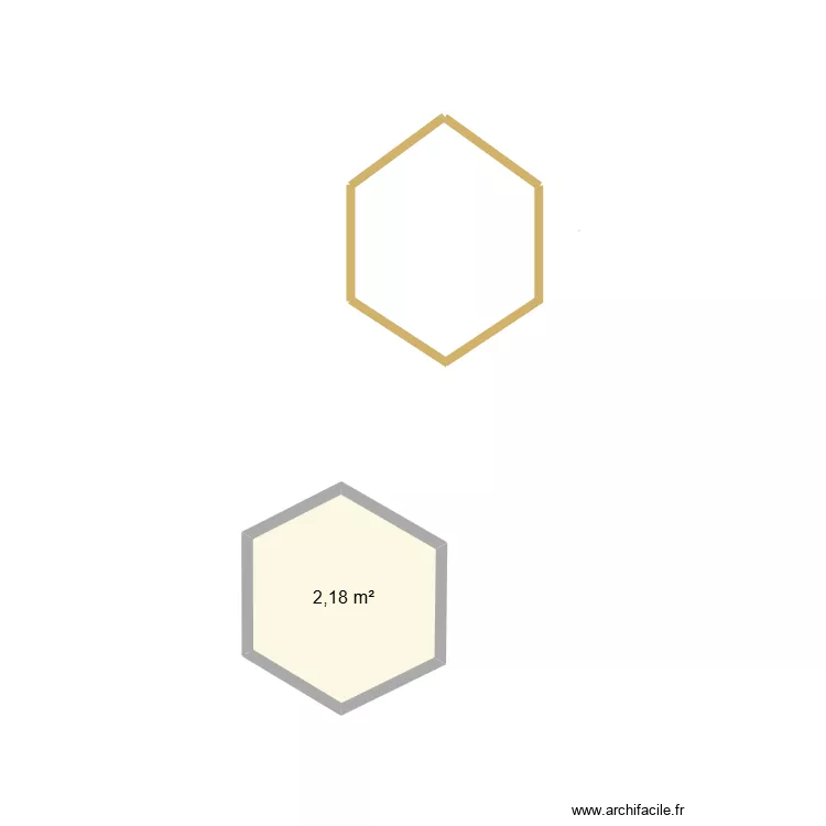 hexa 1. Plan de 1 pièce et 2 m²