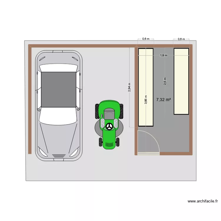 annexe 1. Plan de 1 Pièce et 7 m²