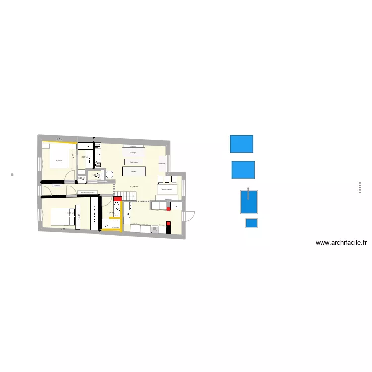 Maison 14eme version plan. Plan de 