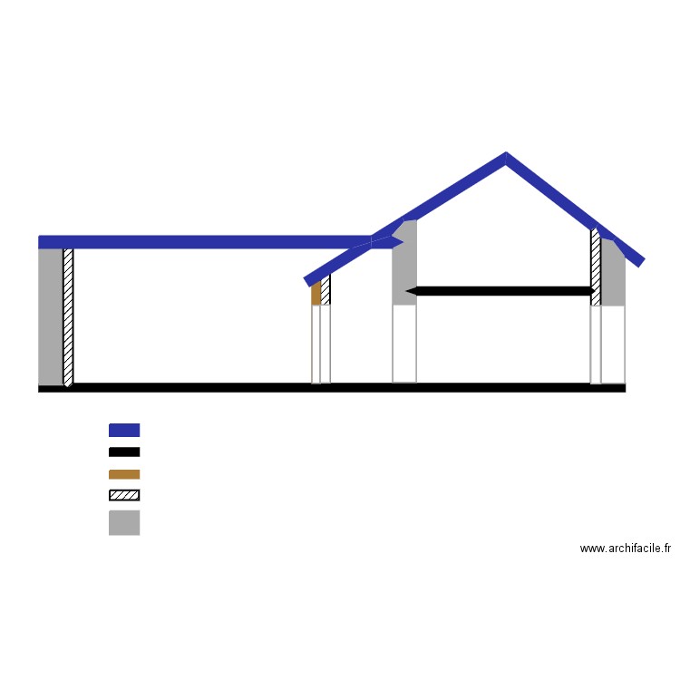 Plan de coup 1. Plan de 2 pièces et 11 m2