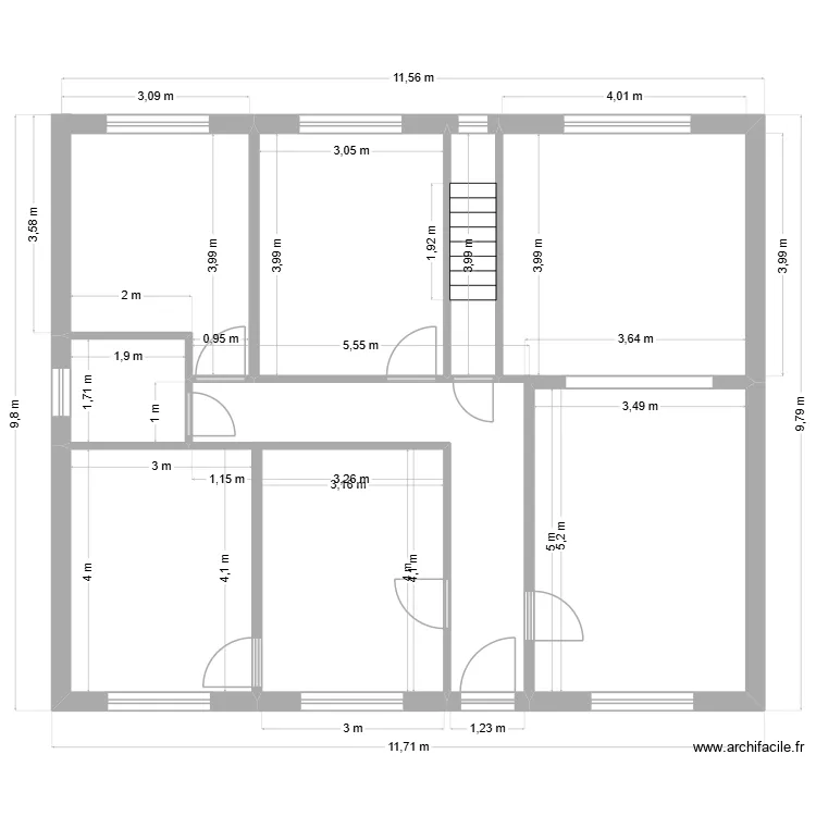 Tiromboise 9 RDC. Plan de 5  et 48 m²