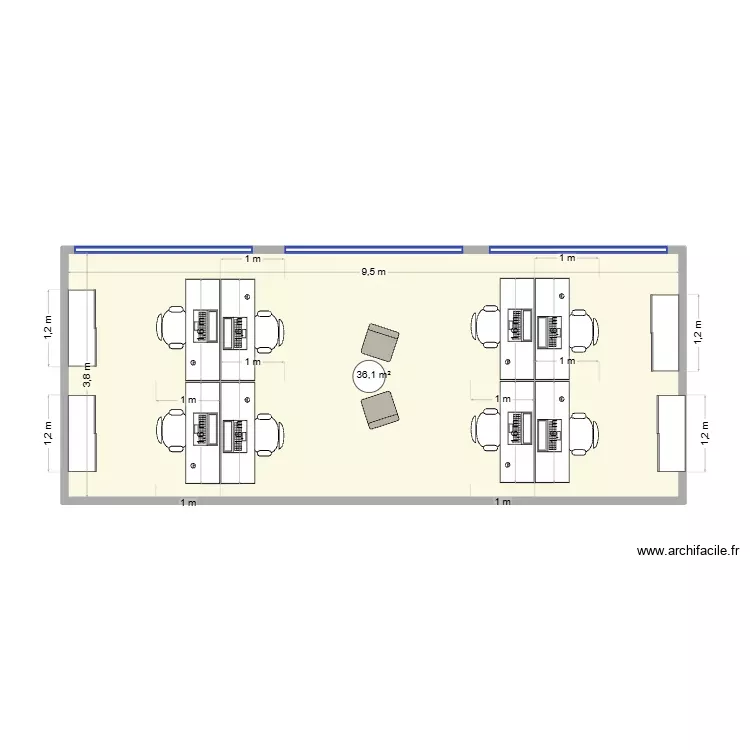 PT OS GE. Plan de 1 Pièce et 36 m² PT OS GE. Plan de 1 Pièce et 36 m²