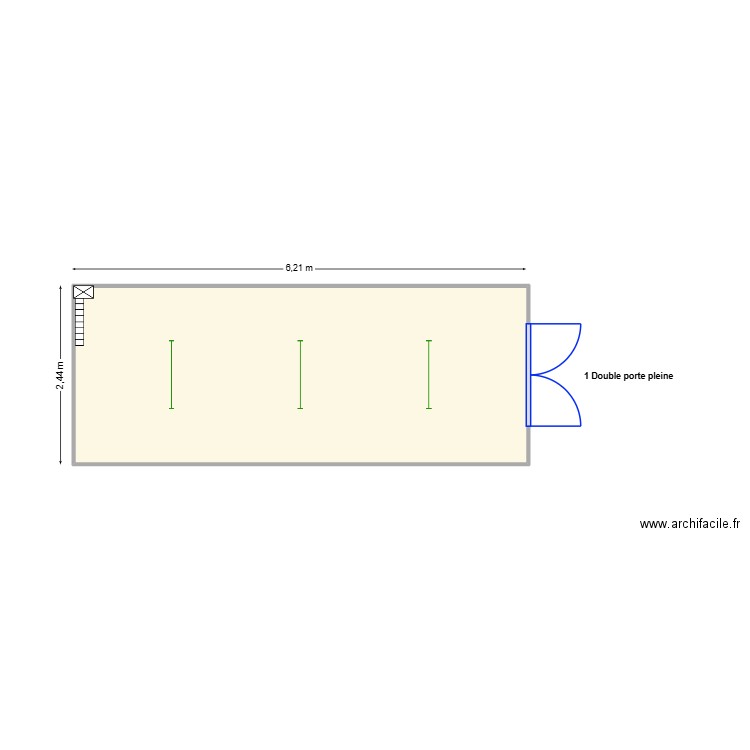 V478 (Sans Fenêtre). Plan de 1 pièce et 15 m2