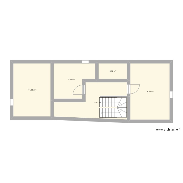 villa chauv. Plan de 5 pièces et 58 m2