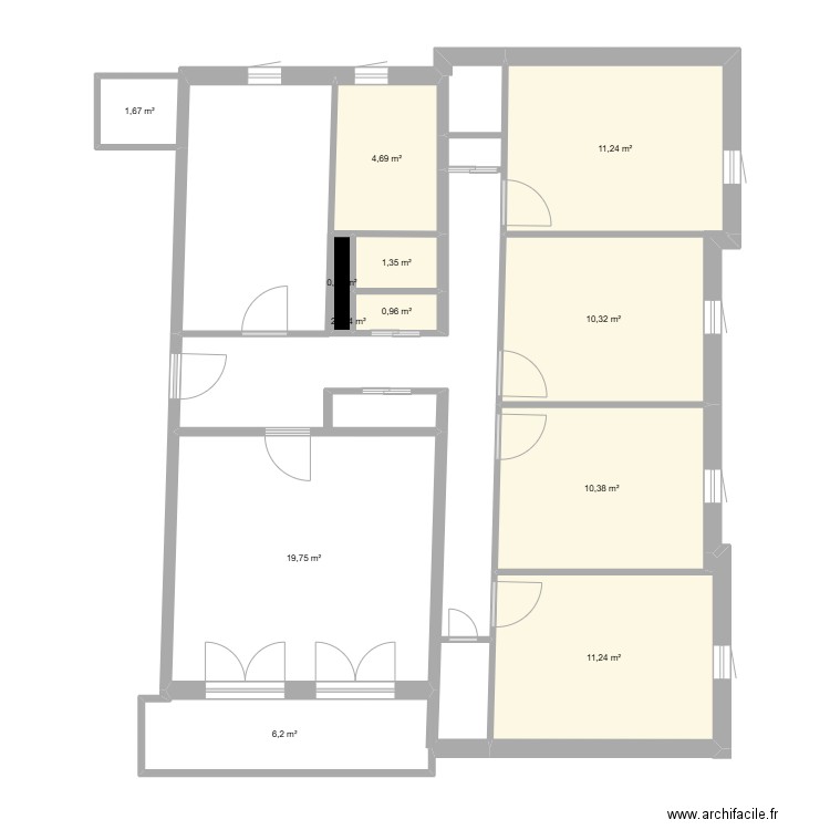 Saint Herblain (fait via plan). Plan de 12 pièces et 107 m2
