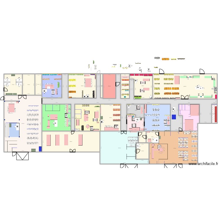 Chantier BI salle REF. Plan de 26 pièces et 1114 m2