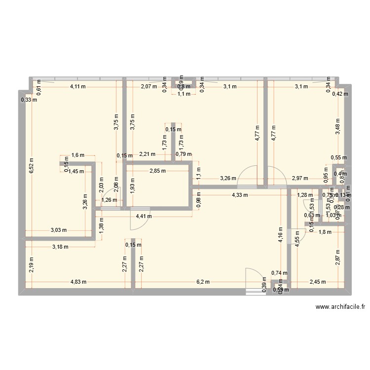 docteur rais apres travaux. Plan de 10 pièces et 129 m2