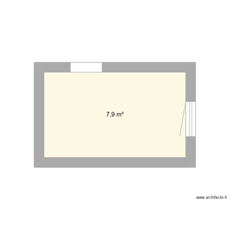 cuisine. Plan de 1 pièce et 8 m2