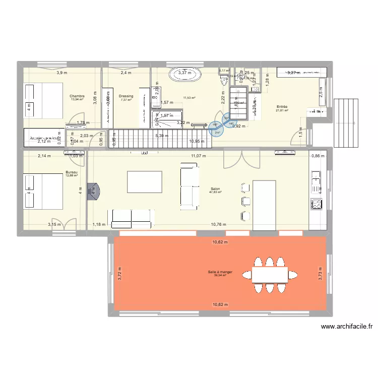 PROJET RDZ. Plan de 11  et 158 m²