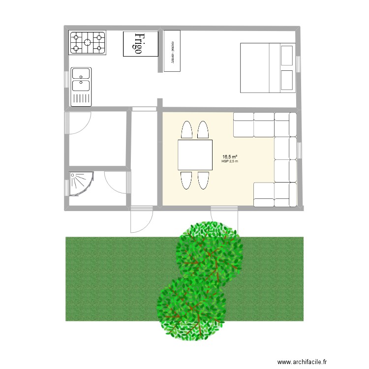 maison de ferme. Plan de 1 pièce et 17 m2