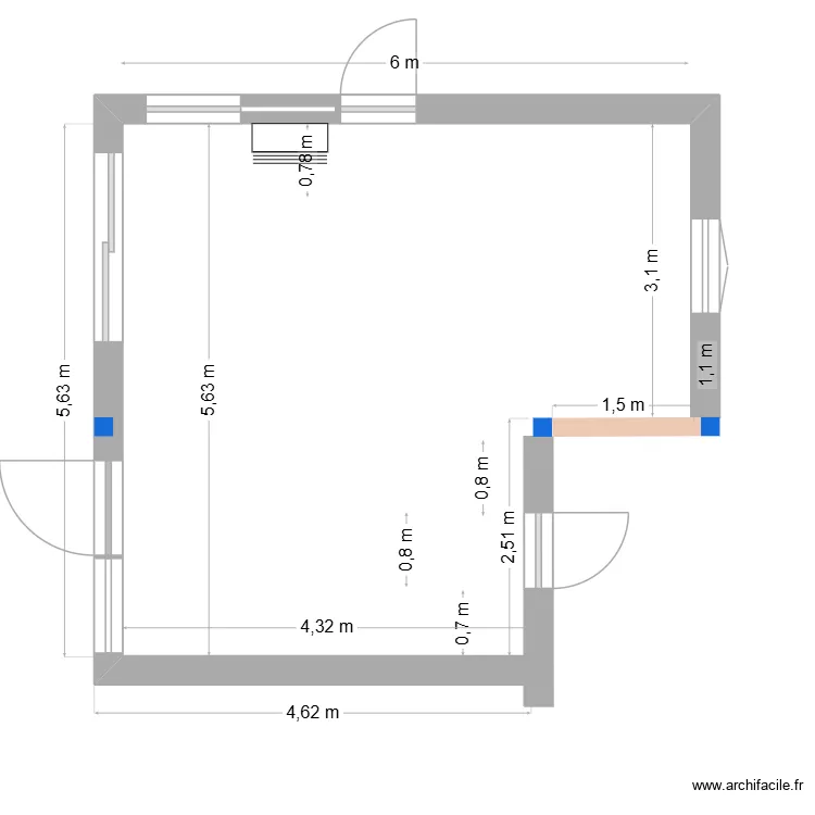 cuisine plan actuel. Plan de 