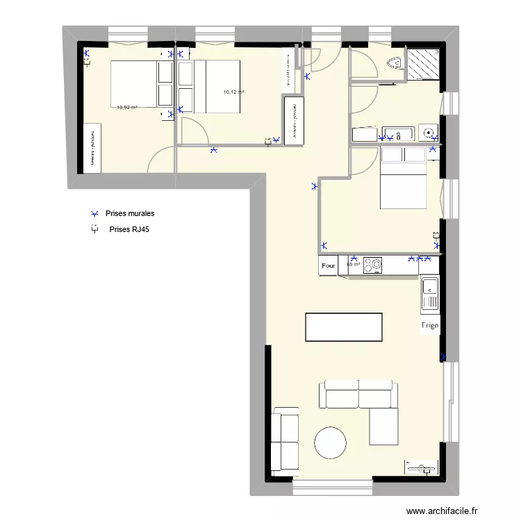 Intérieur - plan de masse. Plan de 3 et 90 m² Intérieur - plan de masse. Plan de 3 et 90 m²